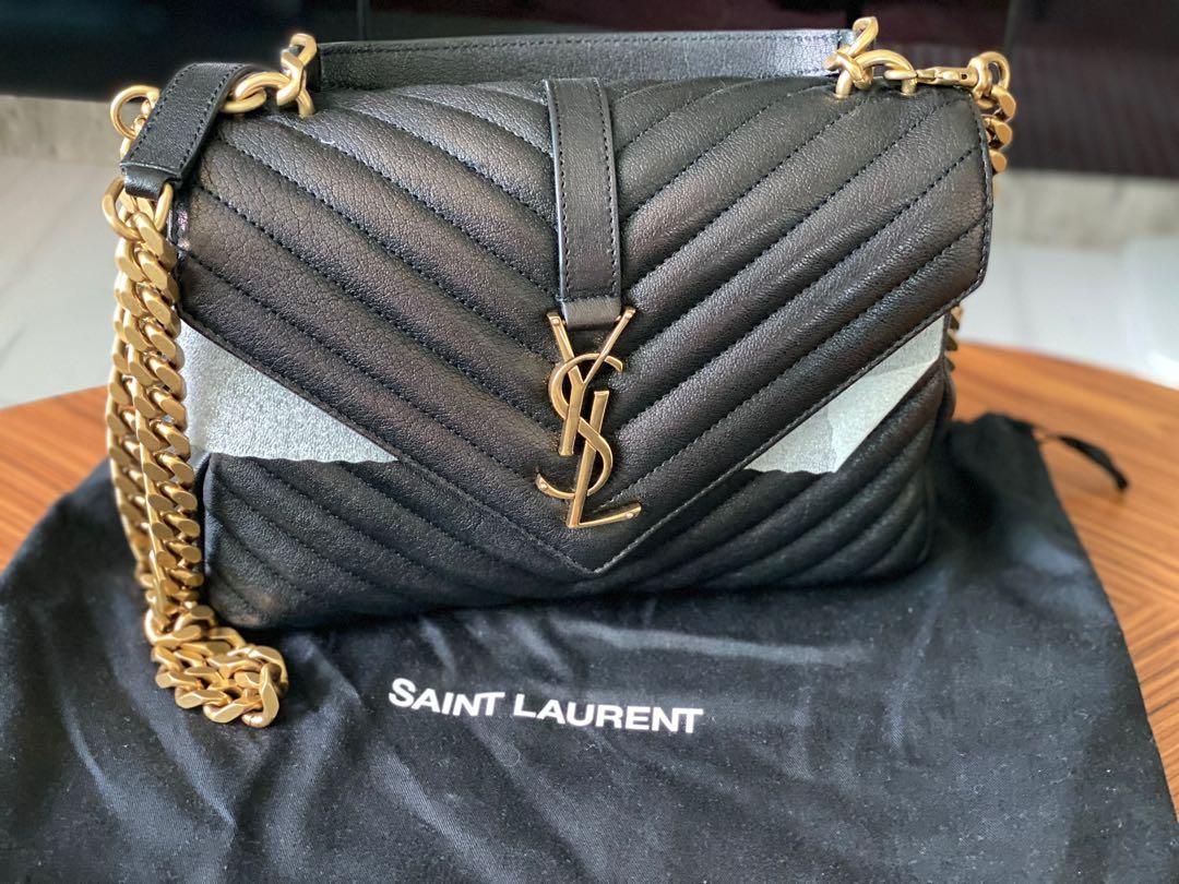Black ysl best sale college bag
