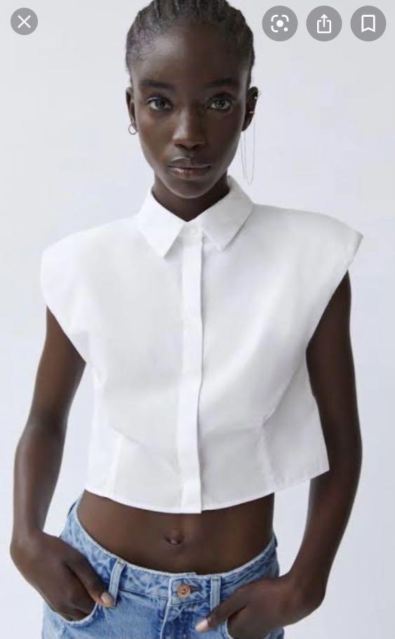 Zara shirt with shoulder pads online