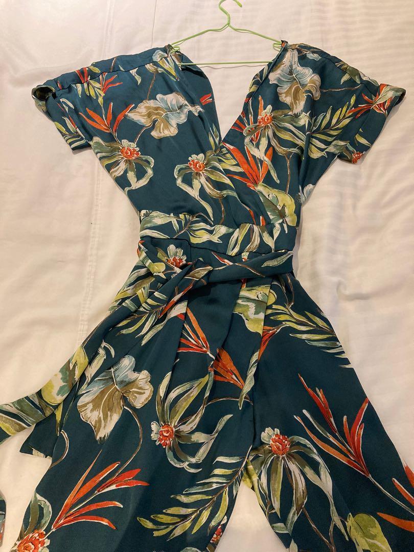 Floral print jumpsuit dress zara outlet
