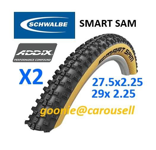 2 x schwalbe smart sam 27 5 29 inch 2 25 bicycle mtb tyre retro sports equipment bicycles parts parts accessories on carousell