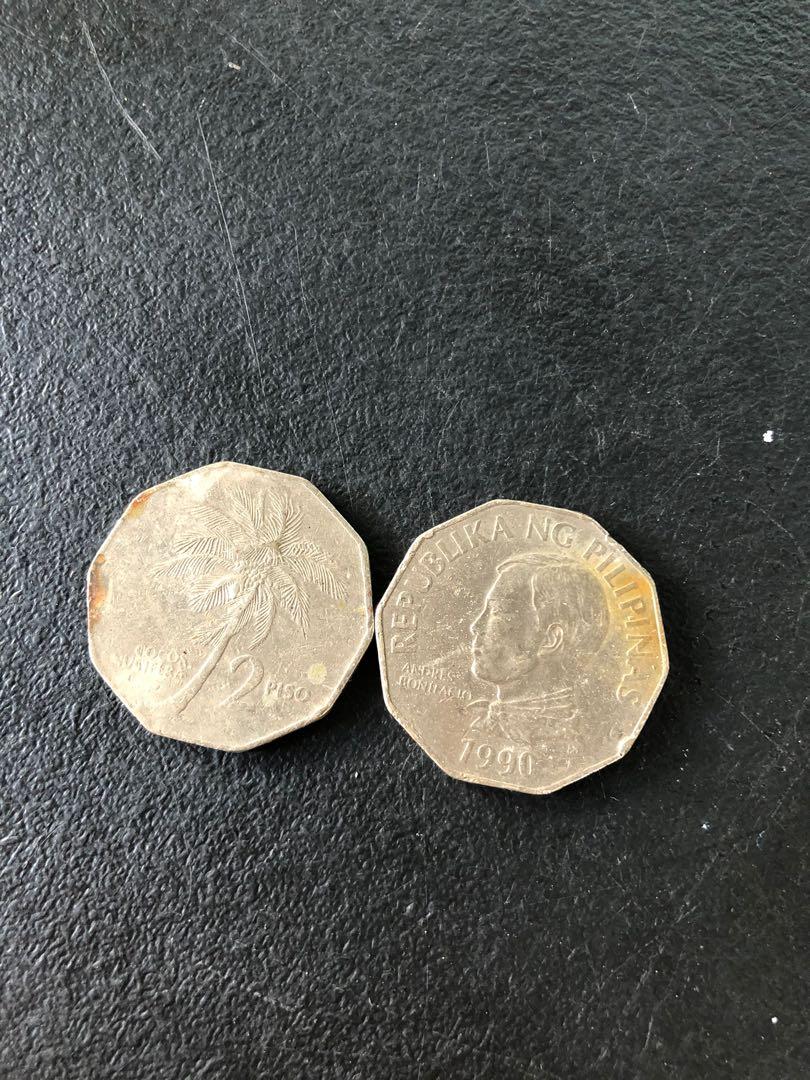 2peso coin Andres Bonifacio (Category: Currency) located in Makati City. Submitted by xaannee (Listing ID 1073024851, Image 2). Description: Collectors items 2 Peso Coin Andres Bonifacio Year 1990 and 1984 Location: Bangkal Makati City .