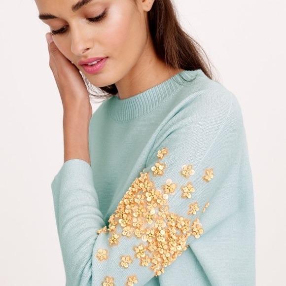 J crew sequin floral sweater online