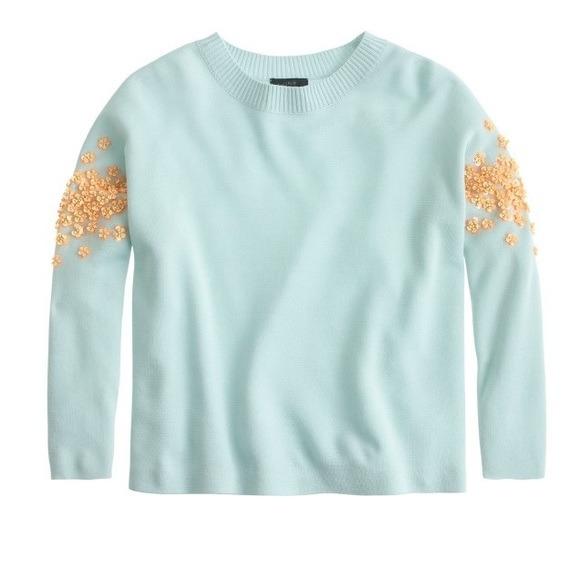 J crew sequin floral sweater hot sale