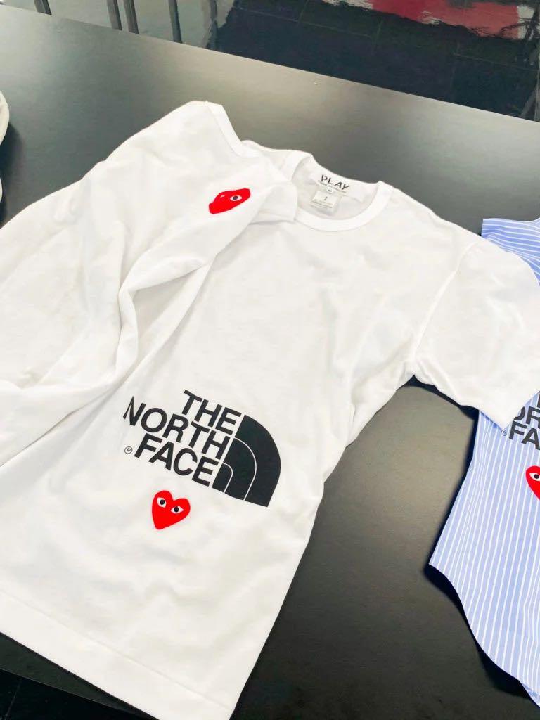 預訂日本製🇯🇵 CDG Play x The North Face Tee T-Shirt, 預購- Carousell