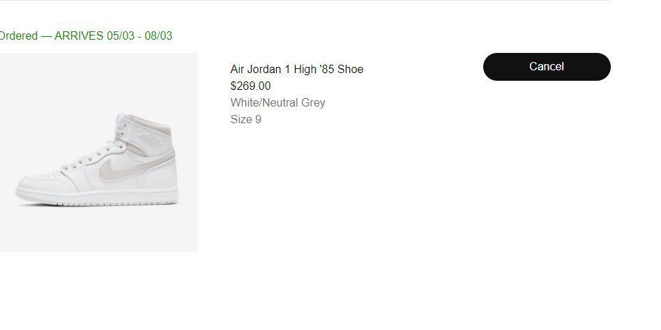 1985 air jordan 1 neutral grey