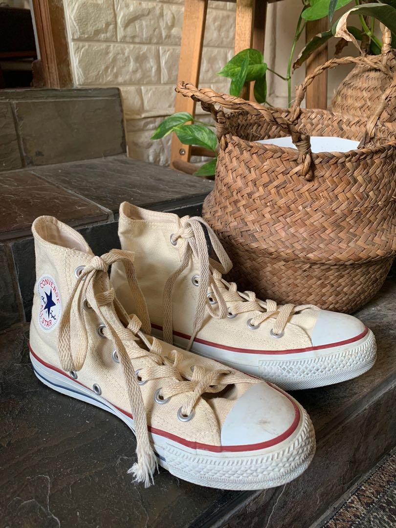 Authentic Beige high cut converse Men s Fashion Footwear Sneakers on Carousell