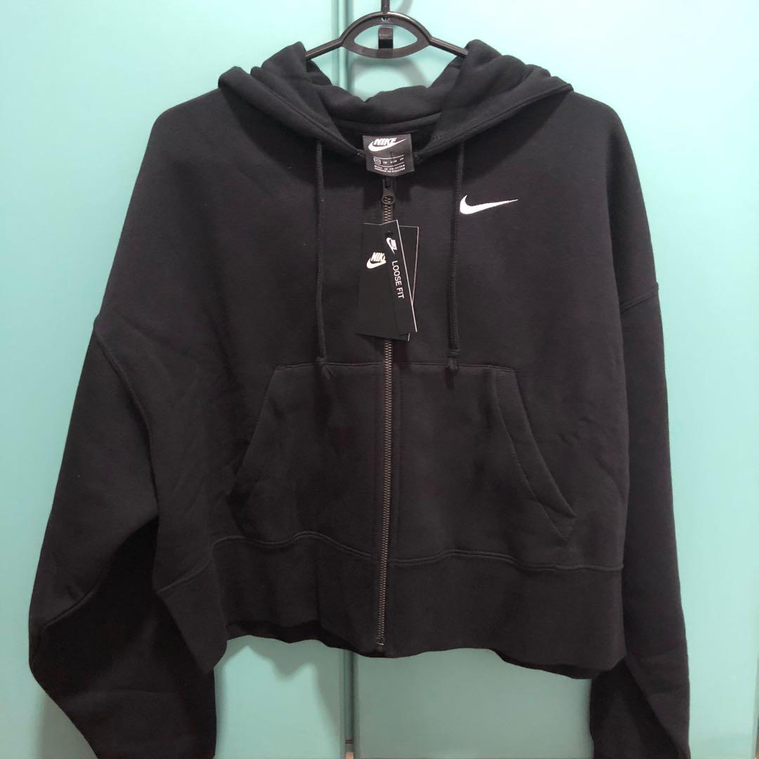 bnwt nike oversized cropped zip up hoodie
