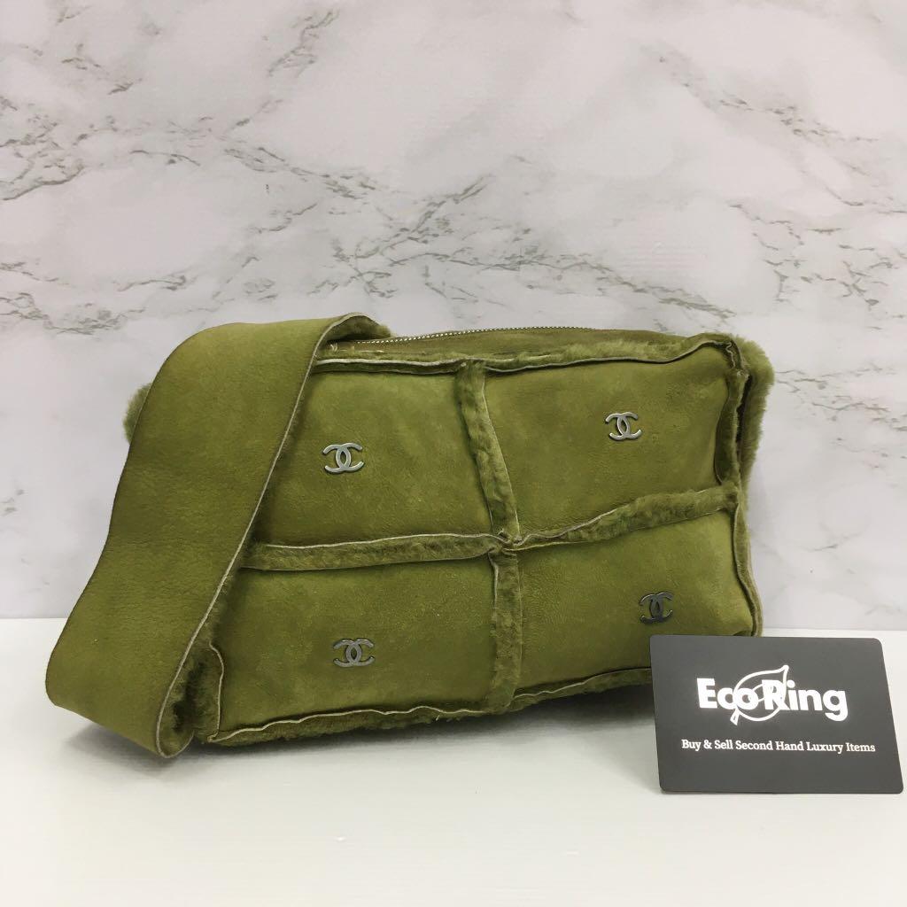 CHANEL MOUTON GREEN SHOULDER NO.6 / 217003507 @, Luxury, Bags & Wallets on  Carousell