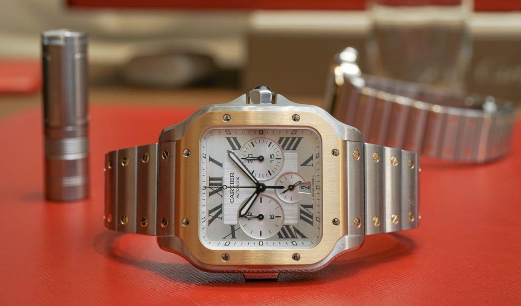Cheapest In The World] BNIB Cartier Santos Gold Chronograph XL W2SA0008  (over $2,000 cheaper than any other listing worldwide), Luxury, Watches on  Carousell