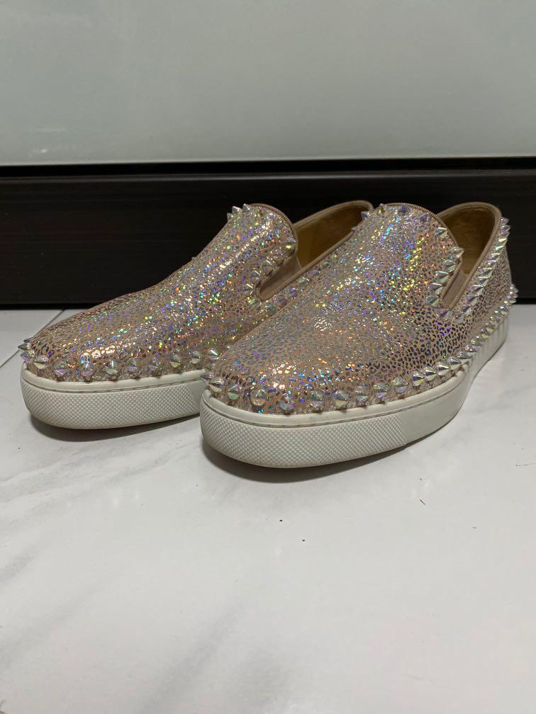 Gold loafers discount with spikes