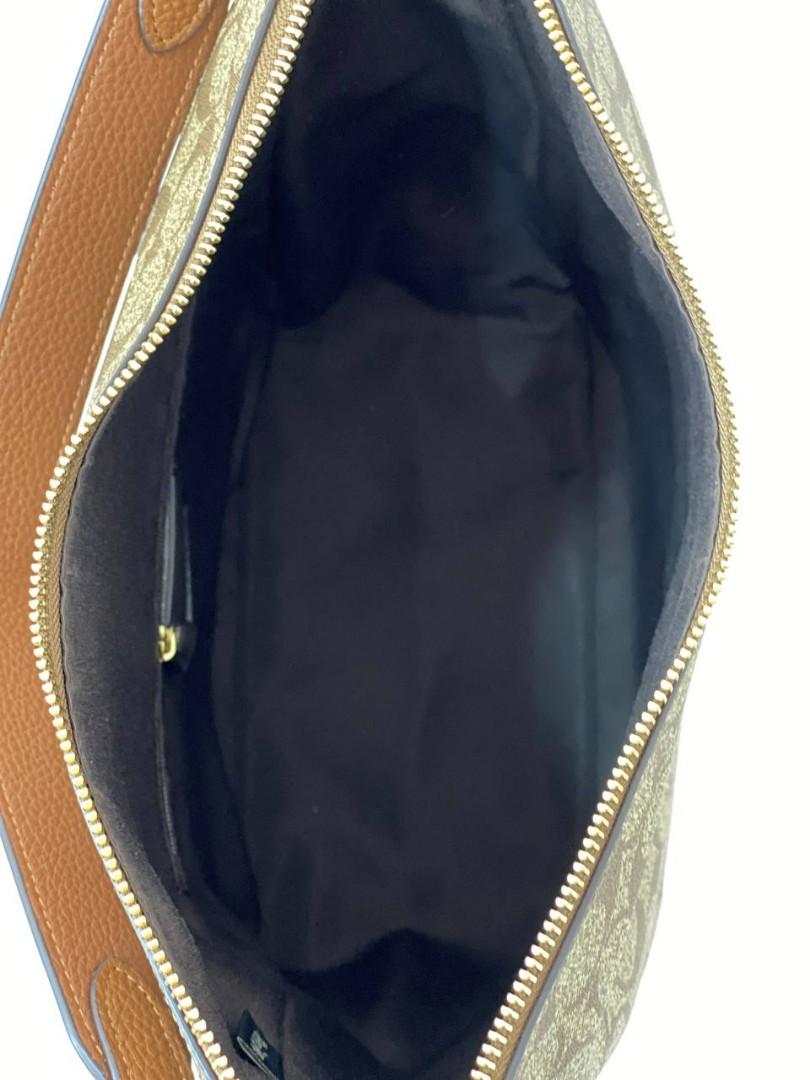 Coach (C1523) Pennie Khaki Redwood Signature Coated Canvas Shoulder Handbag  