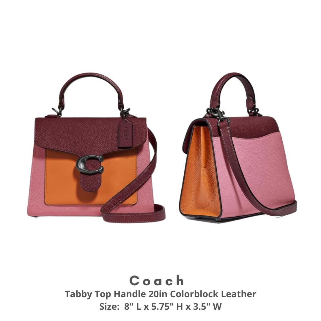 coach tabby top handle colorblock