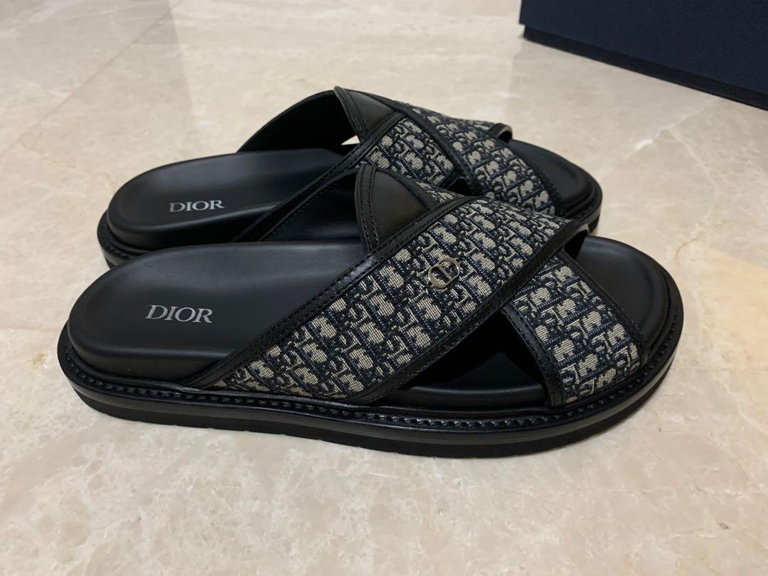 Leather sandals Dior Homme Black size 46 EU in Leather  34797458