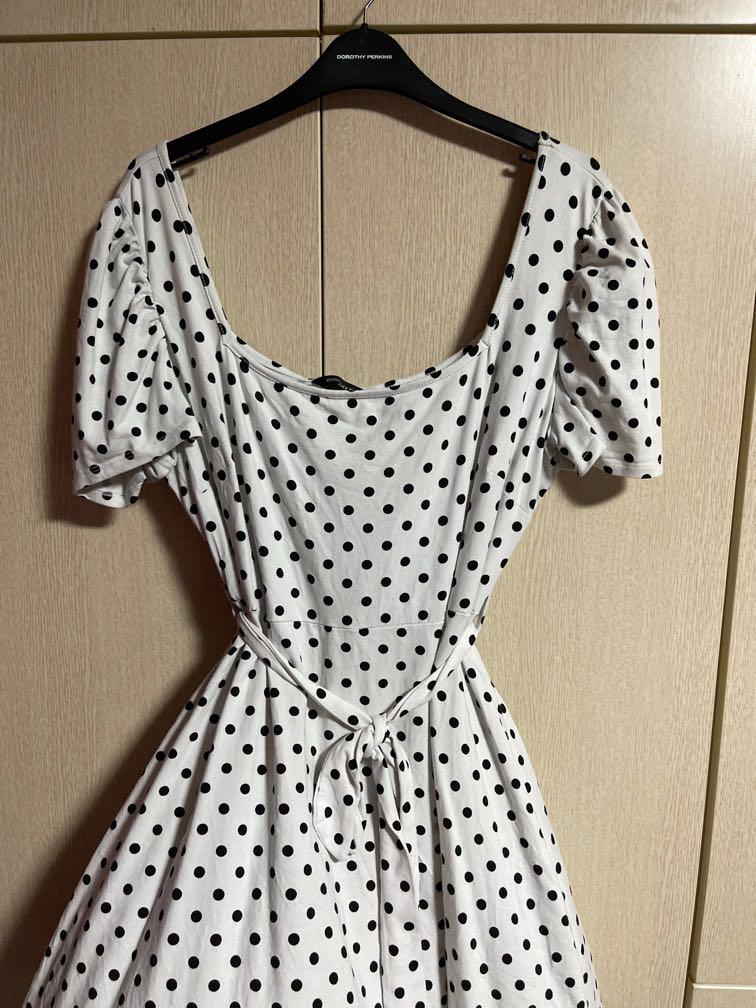Dorothy perkins white polka dot top dress