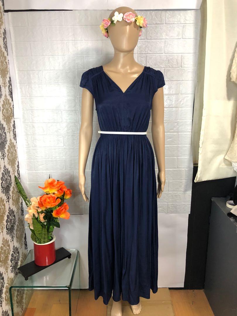 blue flowy maxi dress