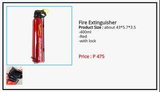 Fire Extinguisher with lock 400 ml red with freebie :) 400ml