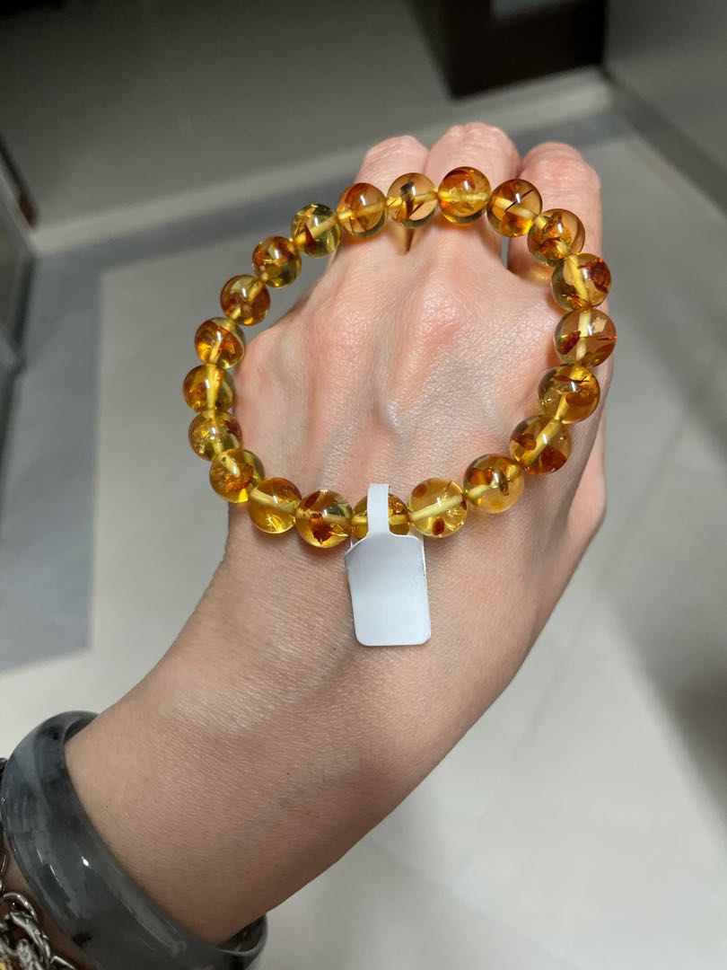 Flower / Red Amber Bracelet, Women's 
