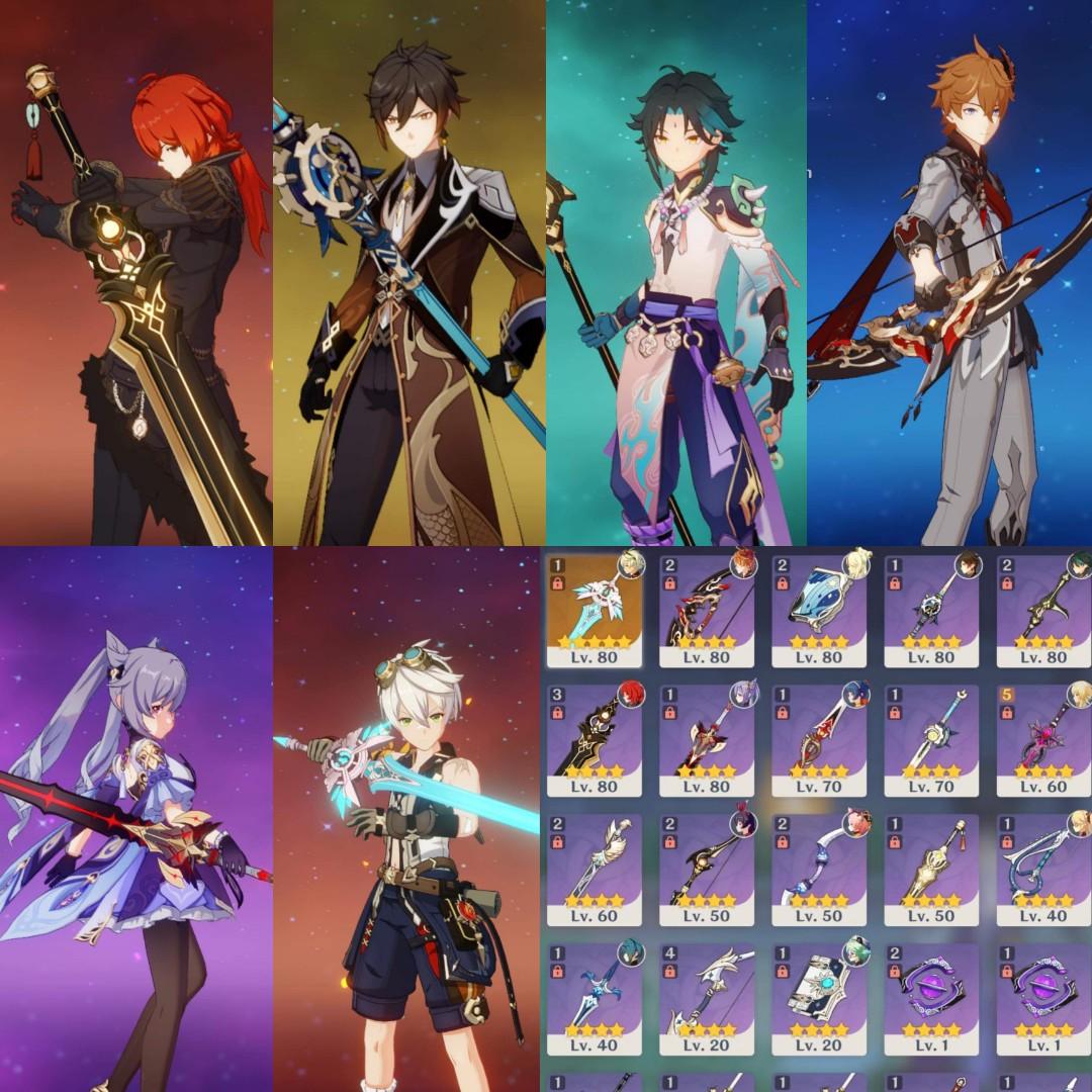 Genshin Impact Account Ar55 Diluc Zhongli Childe Xiao Keqing Skyward Blade Video Gaming Video Games Playstation On Carousell