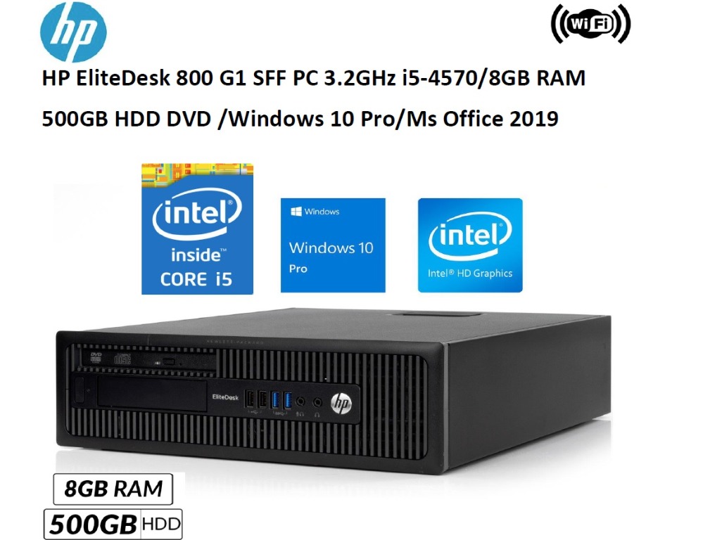 Hp Elitedesk 800 G1 Sff Pc 3 2ghz I5 4570 Processor 8gb Ram 500gb Hdd Dvd Windows 10 Pro Ms Office 2019 Computers Tech Desktops On Carousell
