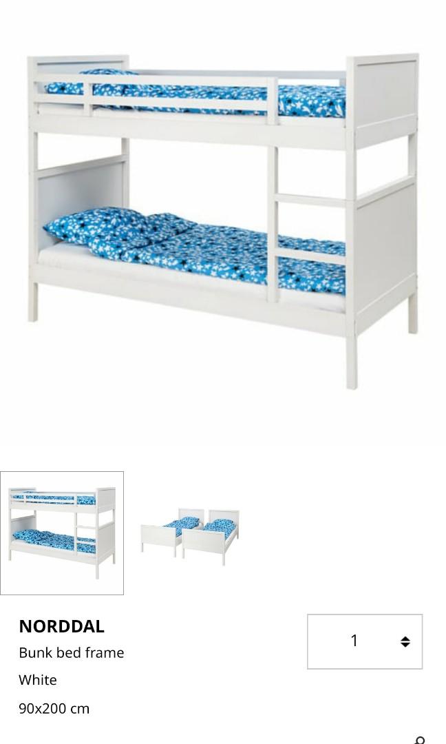 Ikea Norddal Bunk Bed / Double Decker, Furniture & Home Living
