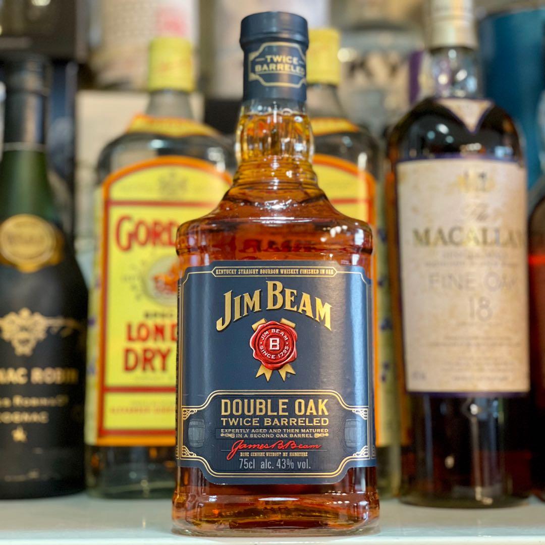 Jim Beam Black Double Barrel Oak Whisky Whiskey bourbon 750ml, Food &  Drinks, Alcoholic Beverages on Carousell