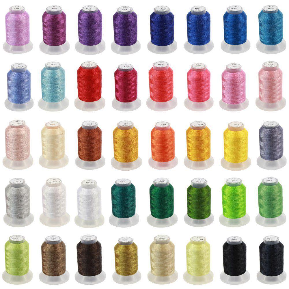 40 Colors Polyester Embroidery Machine Thread Kit for Embroidery/Sewing  Machine 40wt 500M(550Yards) 