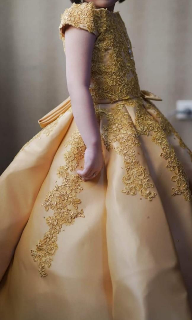 Gold gown for kids clearance