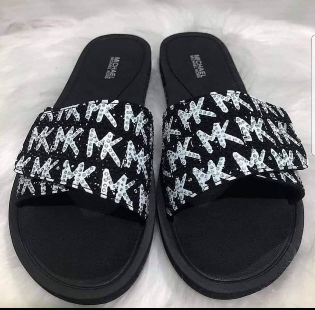 michael kors sabine animal print slides
