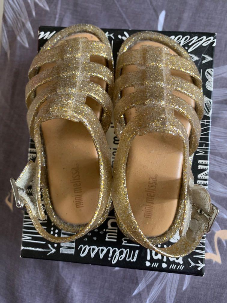 Mini Melissa Flox BB Gold Glitter Babies Kids Babies Kids