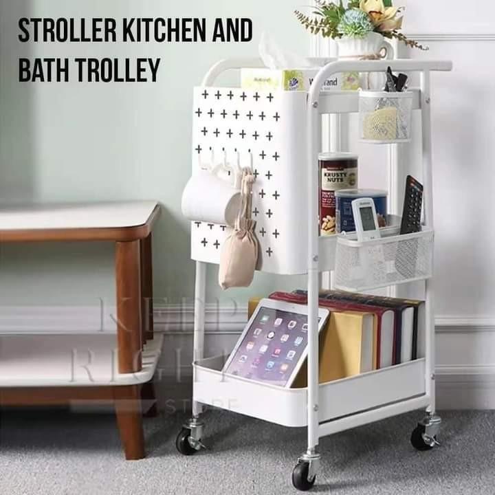 Multi-functional Mobile Cart Trolley Rack Storage Organizer (Category: Storage Boxes & Baskets) located in Manila. Submitted by acinad_ (Listing ID 1073063892, Image 2). Description: Multi-functional Mobile Cart Trolley Rack Storage Organizer Available colors: - White - Black - Pink - Green For shipping: - Grab Delivery - LalaMove - Angkas Message for inquiries!.