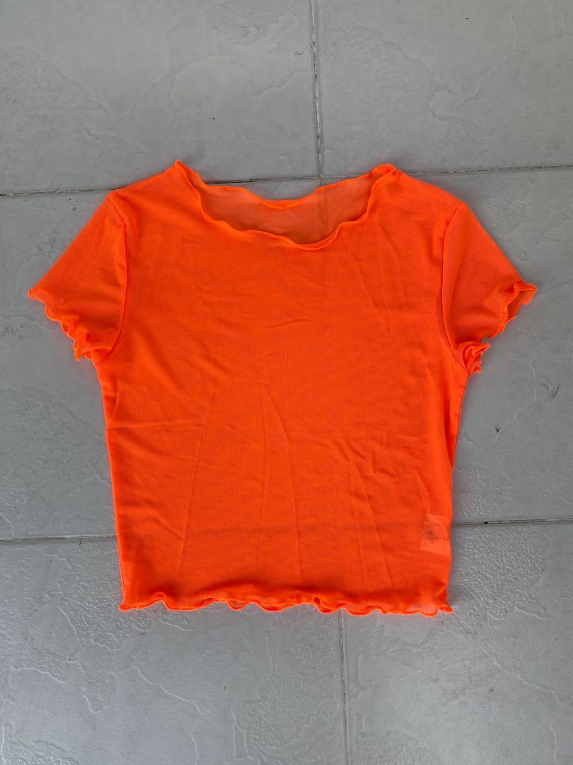 orange mesh top