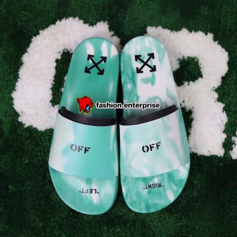 Off white pool slides online