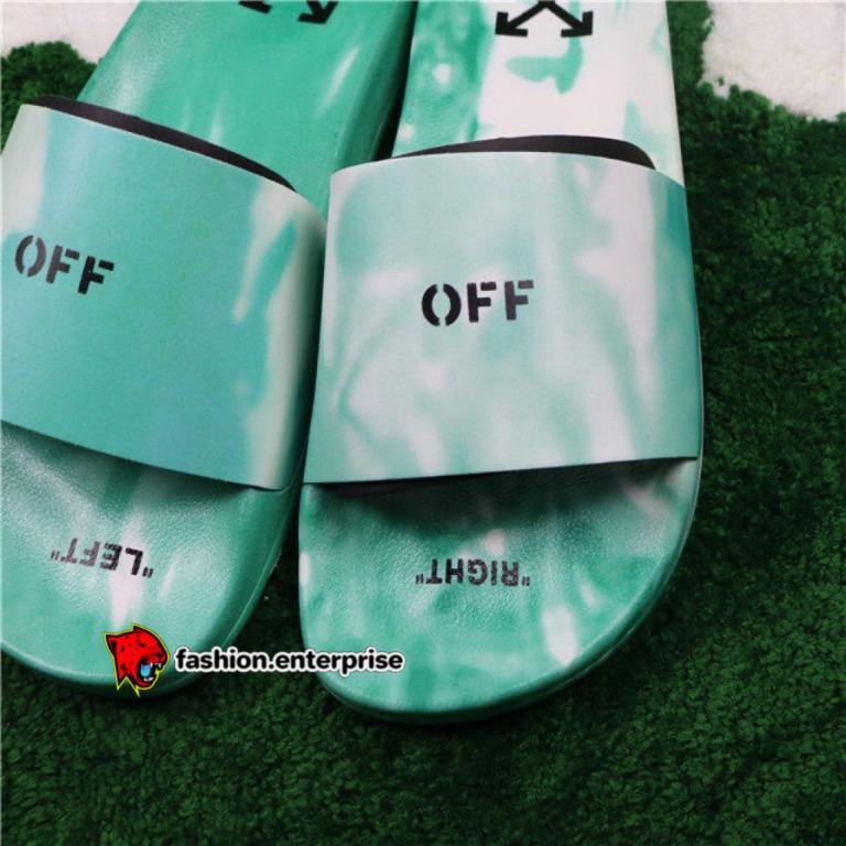 Off White Tie Dye Pool Slides Sandals Men s Fashion Footwear