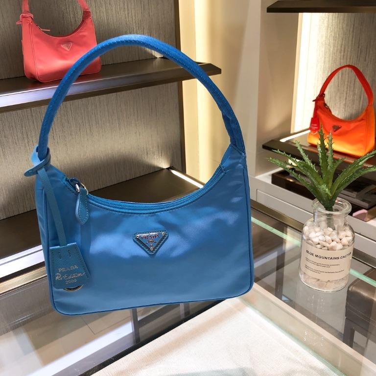 Prada Re-edition 2000 Nylon Mini Bag in Blue