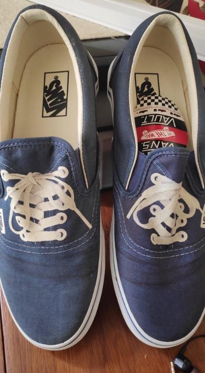 Slip on vans with fake laces top