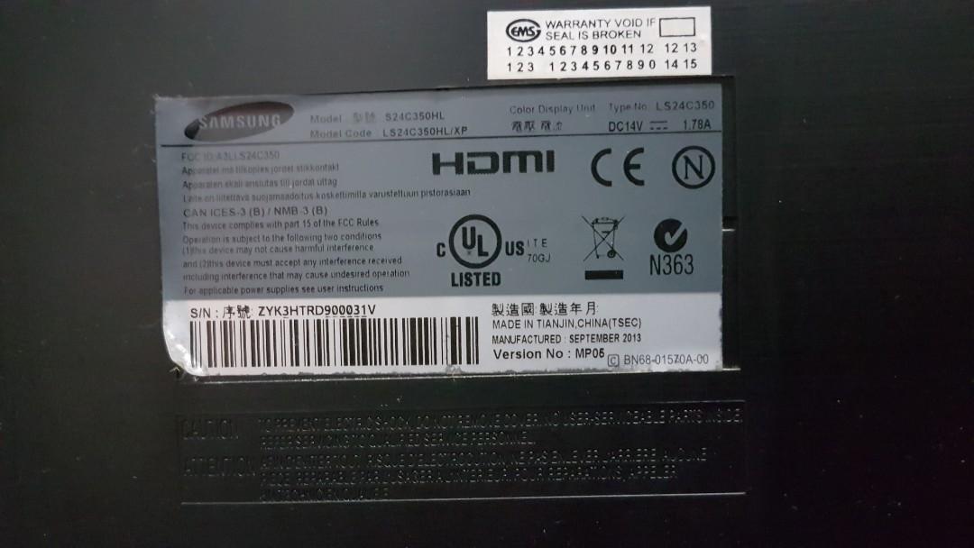 Samsung 24" FHD LED Monitor S24C350L, Computers & Tech, Parts ...