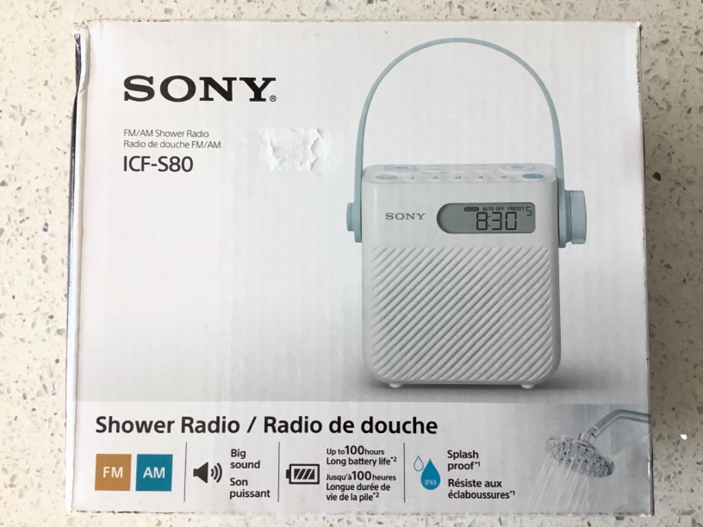 Radio de ducha con altavoz, ICF-S80