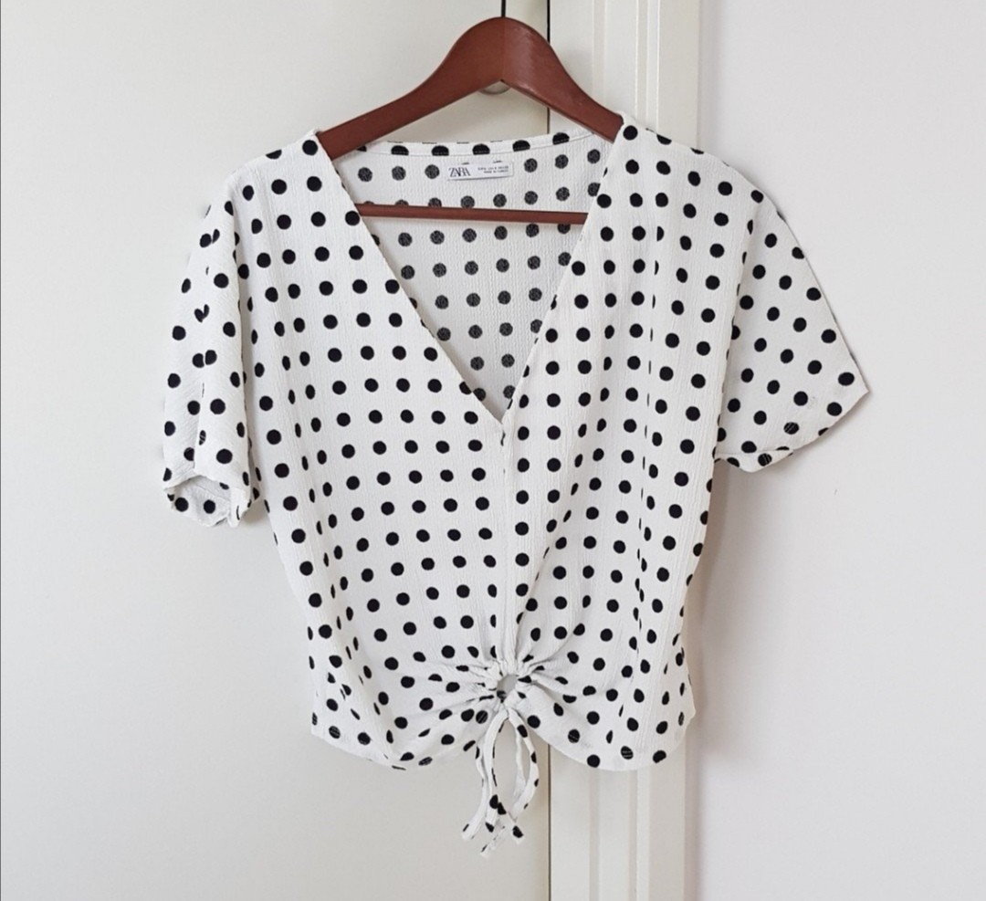 Polka dot discount tie top