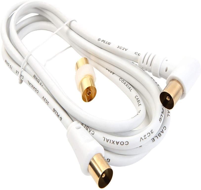 TV Aerial Coax Coaxial Digital RF Flylead Freeview Extension Television Cable UK 