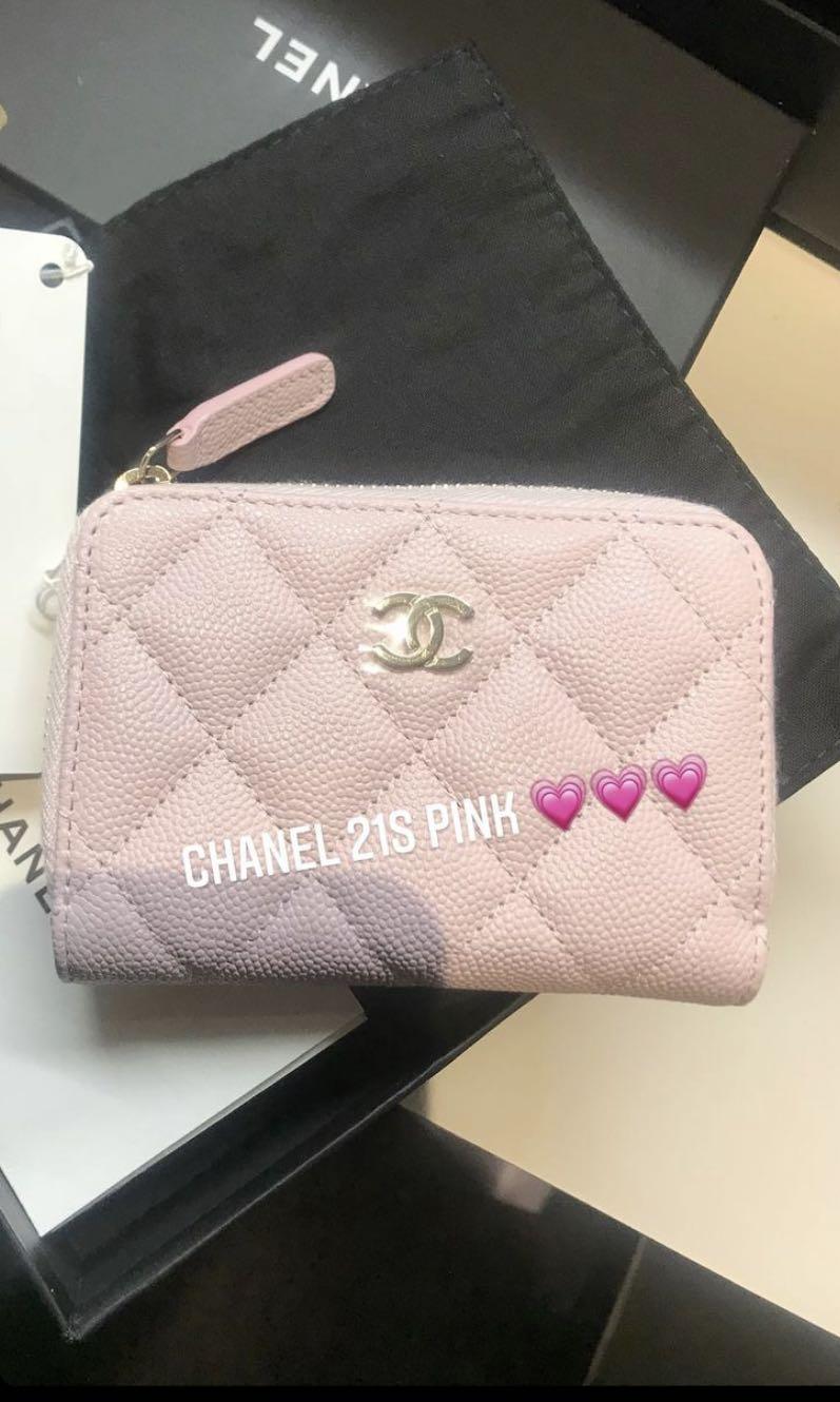 ❌SOLD IN 15 mins 😱😱 ❌21S Chanel Zip cardholder with back pocket in Rose  Clair caviar gold hardware 🦄🦄🦄, Luxury, Bags & Wallets on Carousell