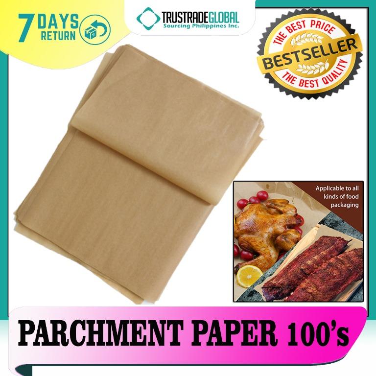 100 Pcs Parchment Paper Sheets Baking, 8x12 Inc Unbleached Precut Baking
