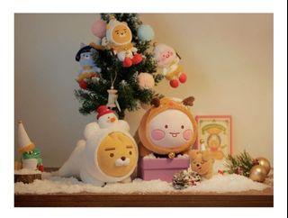現貨 絕版 韓國 Kakao Friends 聖誕 萊恩 屁桃 麋鹿 雪人 娃娃 玩偶 抱枕 療癒 情人節 禮物