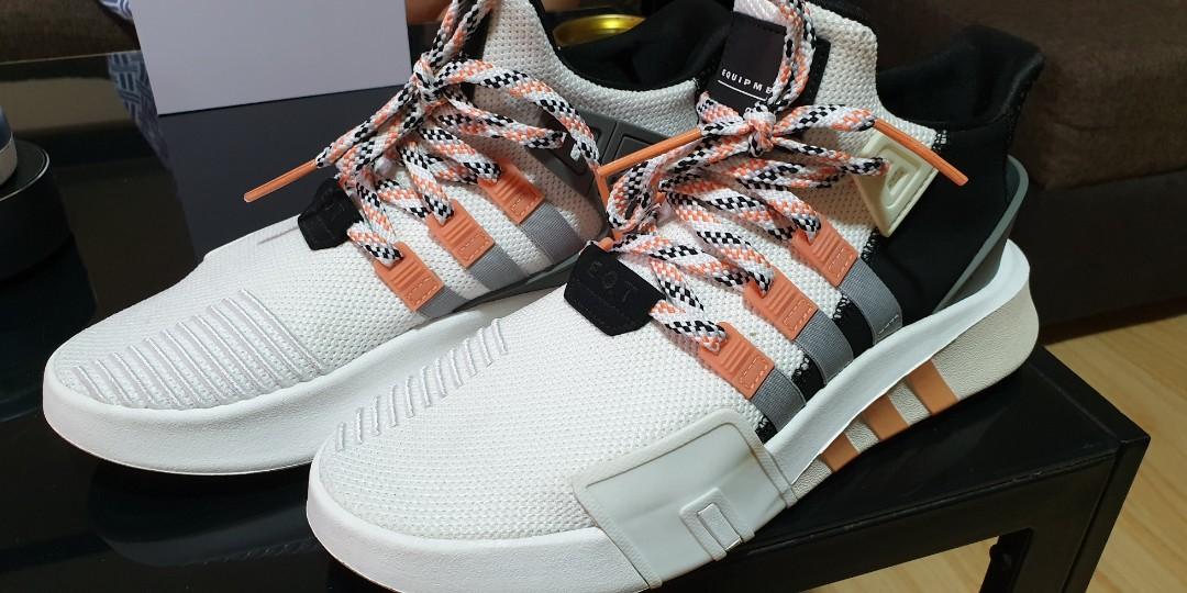 Adidas EQT (Category: Sneakers) located in Makati City. Submitted by rocketmail8 (Listing ID 1073298306, Image 2). Description: 100% legit/original bought in Japan. 5X used in Mall never been used again naka store lang sa cabinet. with slight yellowing sa side, will send more detail pics upon request. No box, iniwan sa Japan.