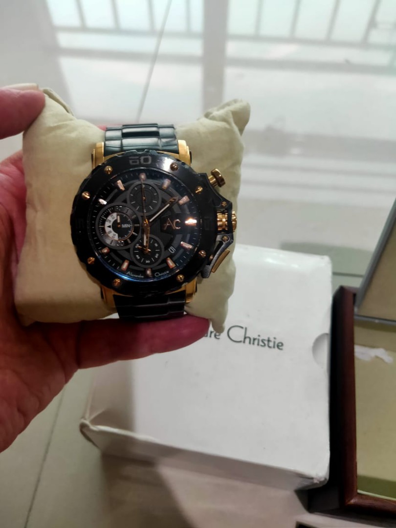 Alexandre Christie AC 9205 MC Black Rosegold Fullset Mulus Original Fesyen Pria Jam Tangan di Carousell