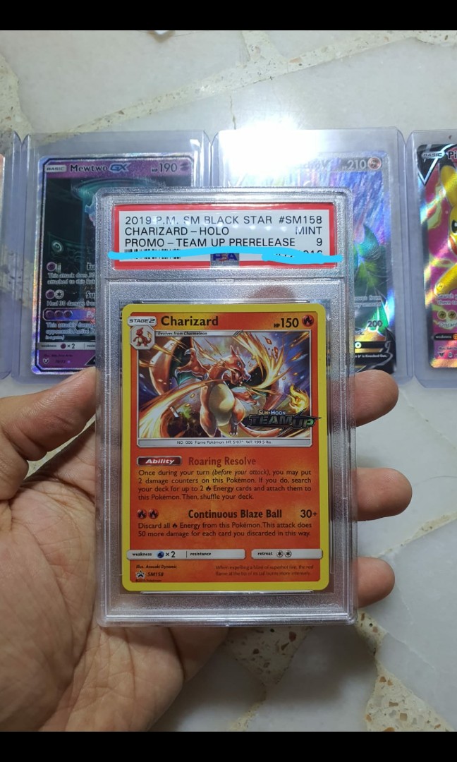 CHARIZARD PRE RELEASE TEAM UP PSA 9 POKEMON CARD, Hobbies & Toys, Toys &  Games on Carousell