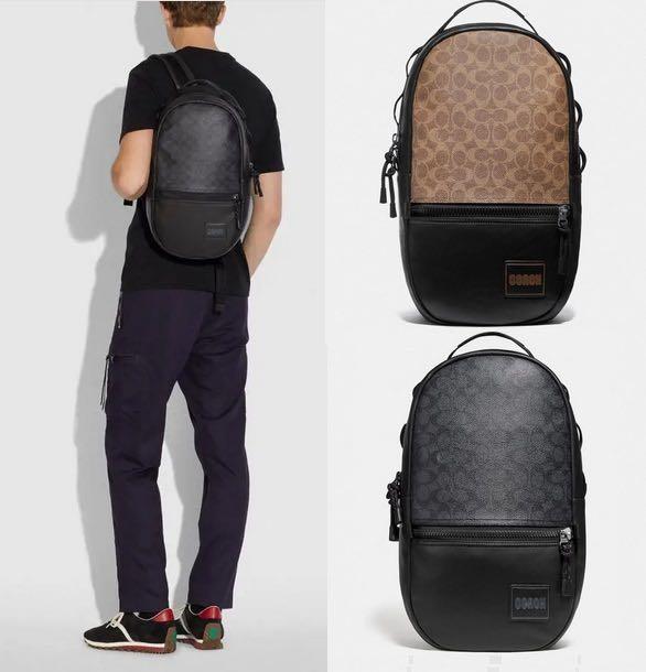 Coach Pacer Backpack In Signature Canvas With Coach Patch