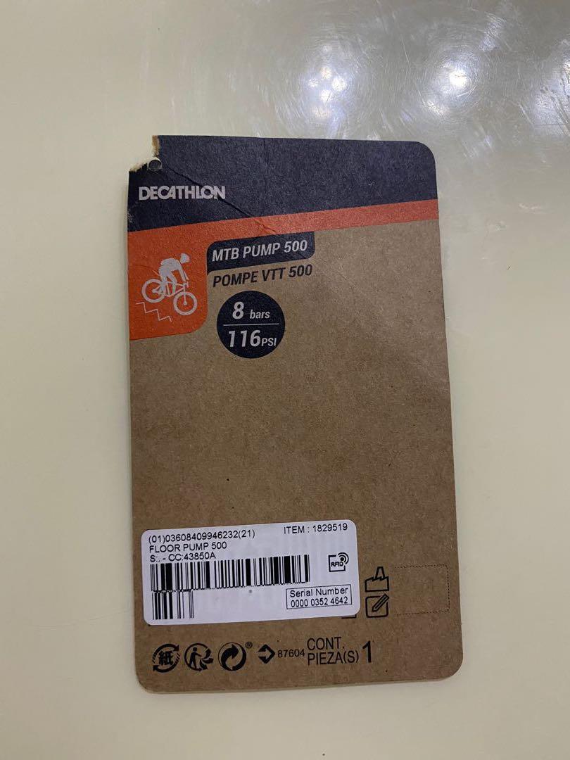 Decathlon Bike Pump with gauge, Sports Equipment, Bicycles & Parts