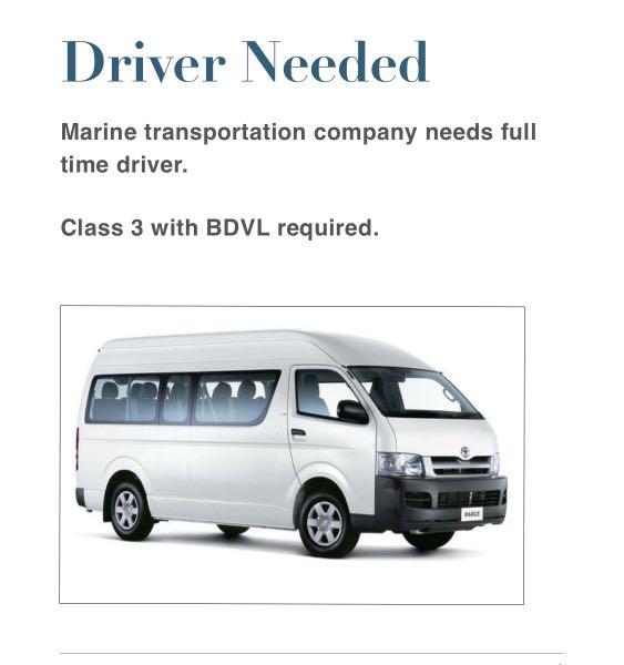 Driver for transport company, Jobs 