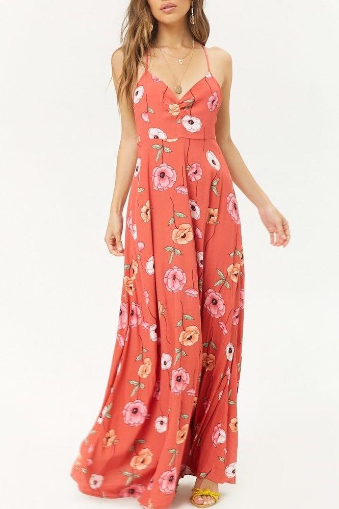 F21 Open-Back Floral Summer Dress (Category: Dresses) located in Bulacan. Submitted by xentrep (Listing ID 1073317663, Image 1). Description: 100% authentic Never worn, BNWT Perfect for beach trips.
