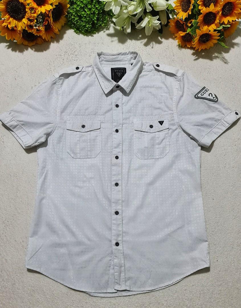 Guess short sleeve button down deals